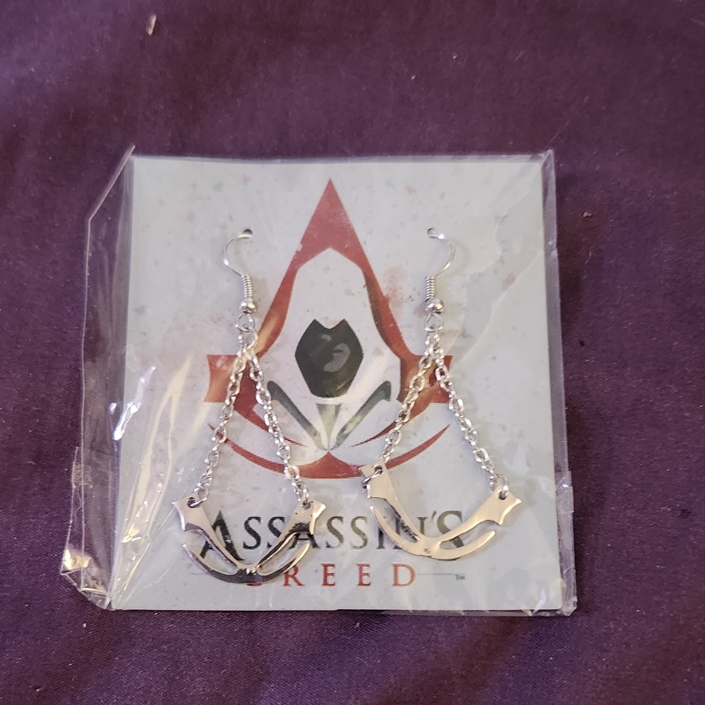 Assassin's Creed Silver Toned Dangle Earrings